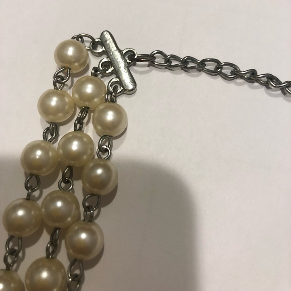 Triple Chain Pearl Costume Necklace - Picture 5 of 5